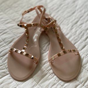 Nude Studded Jellies